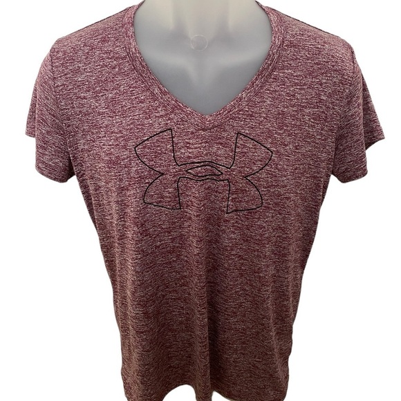 UNDER ARMOUR V-Neck Activewear HeatGear Short Sleeve Shirt Women M Medium - Picture 1 of 5